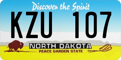 ND license plate KZU107