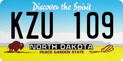 ND license plate KZU109