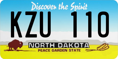 ND license plate KZU110