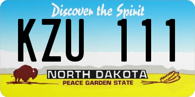 ND license plate KZU111