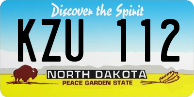 ND license plate KZU112