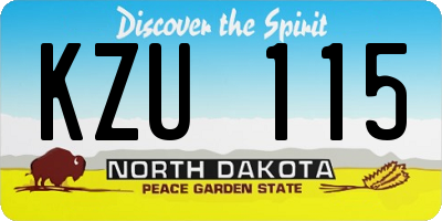 ND license plate KZU115