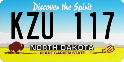 ND license plate KZU117