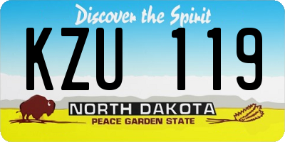 ND license plate KZU119