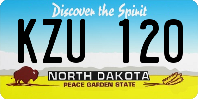 ND license plate KZU120