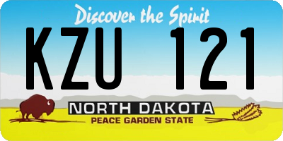 ND license plate KZU121