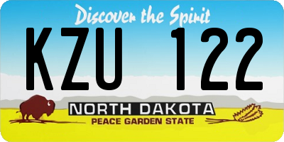 ND license plate KZU122