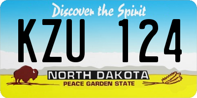 ND license plate KZU124