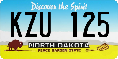 ND license plate KZU125