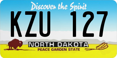 ND license plate KZU127