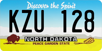 ND license plate KZU128