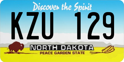 ND license plate KZU129