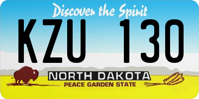 ND license plate KZU130