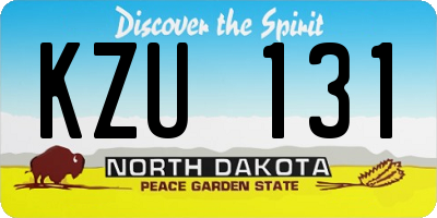 ND license plate KZU131