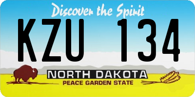 ND license plate KZU134