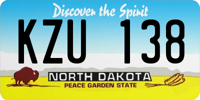 ND license plate KZU138