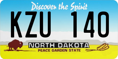 ND license plate KZU140