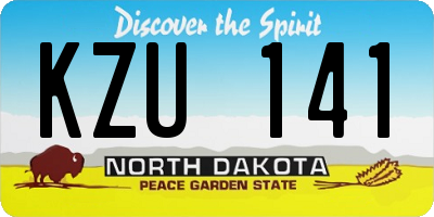 ND license plate KZU141