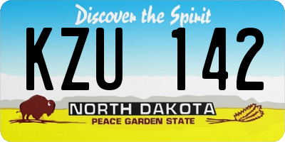 ND license plate KZU142