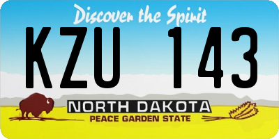 ND license plate KZU143