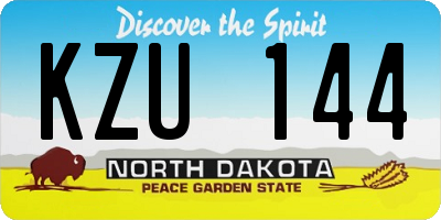 ND license plate KZU144