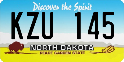 ND license plate KZU145