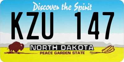 ND license plate KZU147