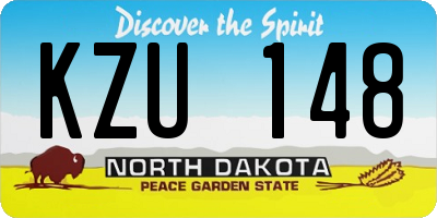 ND license plate KZU148