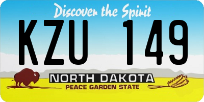 ND license plate KZU149