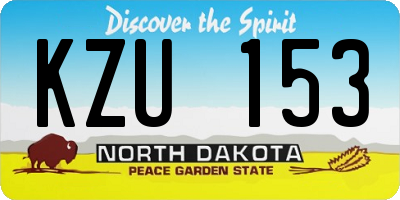 ND license plate KZU153