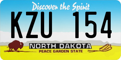 ND license plate KZU154