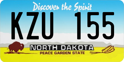 ND license plate KZU155