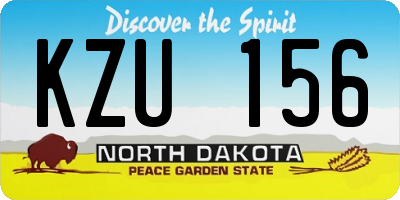 ND license plate KZU156