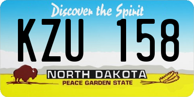 ND license plate KZU158