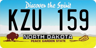 ND license plate KZU159