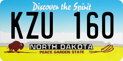 ND license plate KZU160