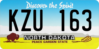 ND license plate KZU163