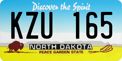 ND license plate KZU165