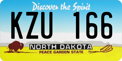 ND license plate KZU166