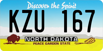 ND license plate KZU167