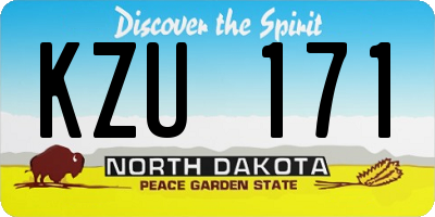 ND license plate KZU171