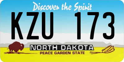 ND license plate KZU173