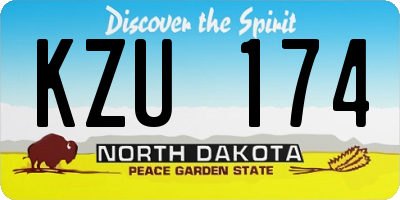 ND license plate KZU174