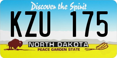 ND license plate KZU175