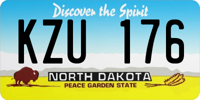 ND license plate KZU176