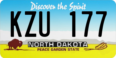 ND license plate KZU177