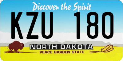 ND license plate KZU180