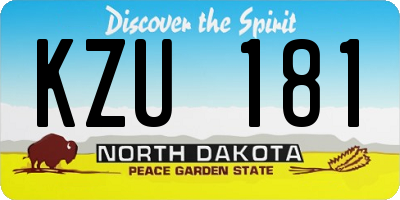 ND license plate KZU181