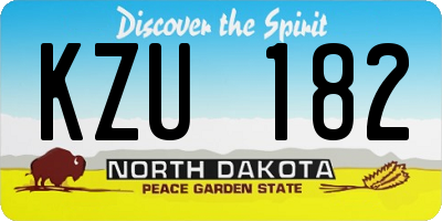 ND license plate KZU182
