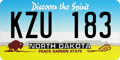 ND license plate KZU183